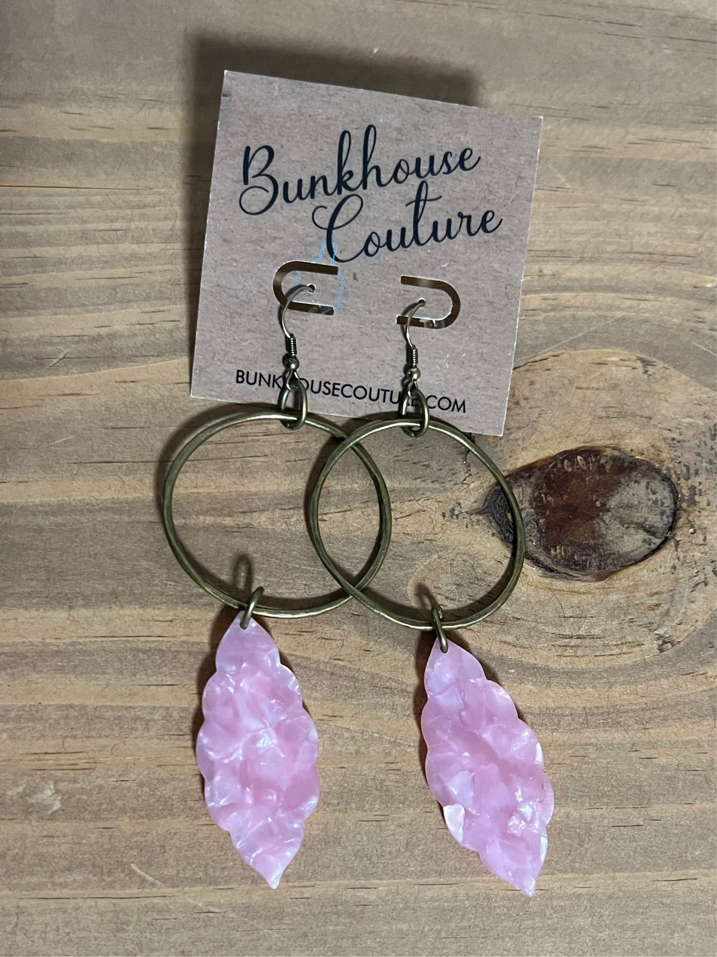 Pink Acrylic Drop Earrings